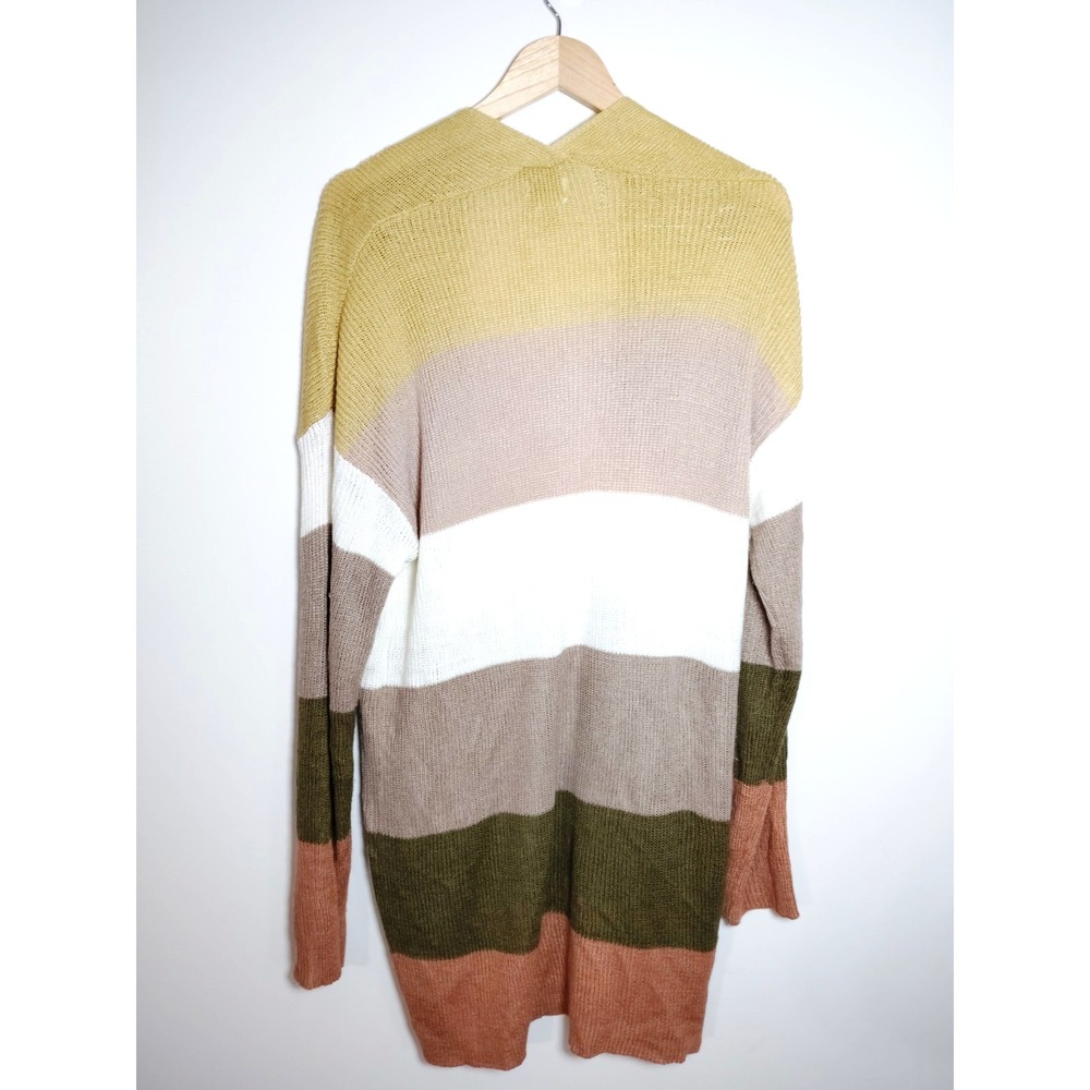 Women XL Color Block Open Front Lagun Duster Western Artsy Academia Y2K Cardigan - Picture 5 of 12